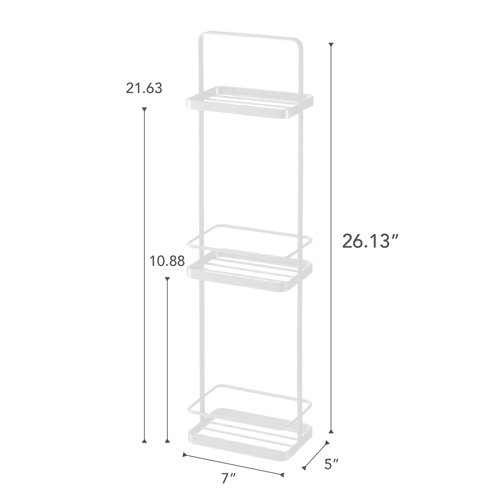 Yamazaki USA Tower Yamazaki Home Wire Standing Shower Caddy With Bath Shelf Baskets, Tall, Steel
